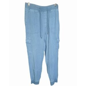 American Eagle Womens Chambray Cargo Drawstring Waist Joggers Size Small